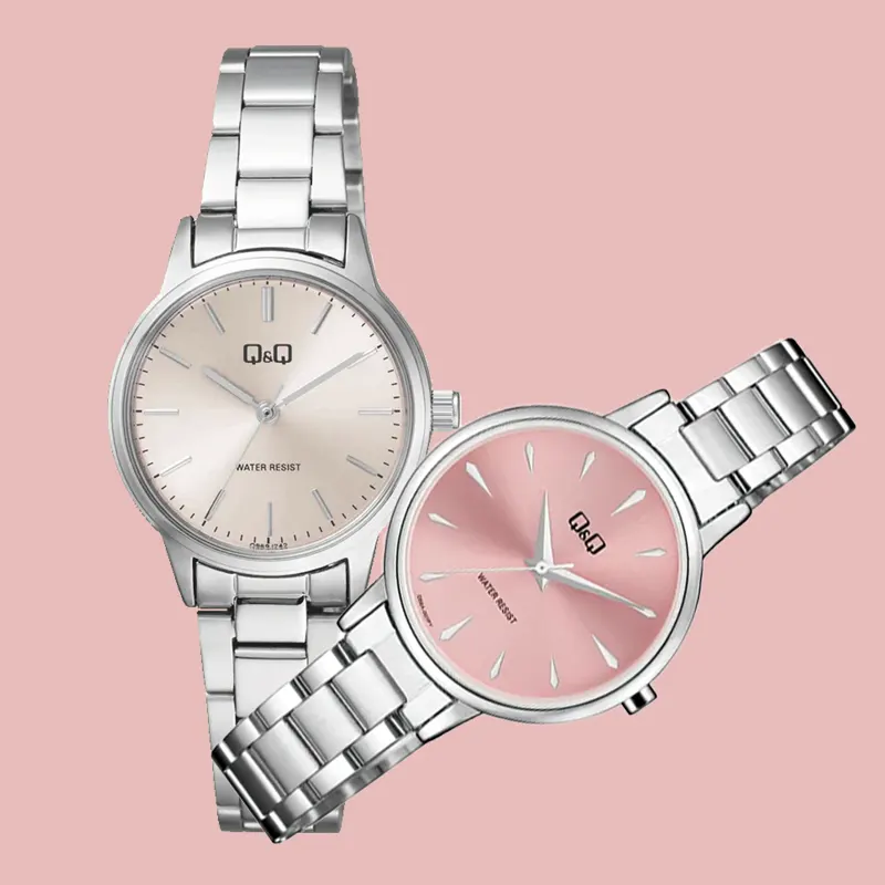 Q&Q Silver Dial QAURTZ Ladies Watch- Q969J212Y